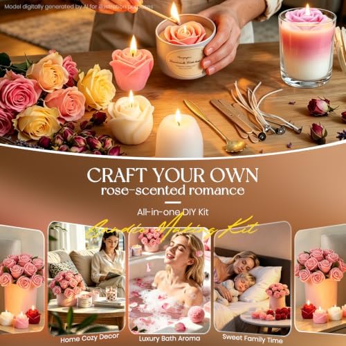 Fanyajoo Candle Making Kit,Candle Making Kit for Adults & Beginners–1200g Soy Wax，Digital Wax Melting Pot, Floral Candle Molds, Gift Boxes,Complete DIY Set，Perfect for Home Crafts & Giftin