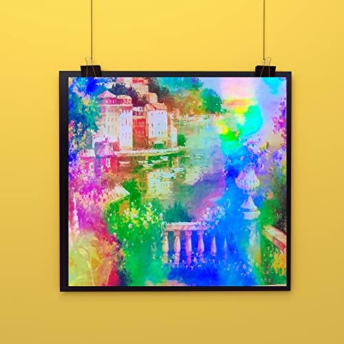 Bleidruck 25 Sheets Clear Holographic Laminate Sheets Self-Adhesive Paper | Rainbow Holographic Sticker Paper Waterproof Cold Laminating Overlay Adhesive Film A4 Size (8.3x11.7in)