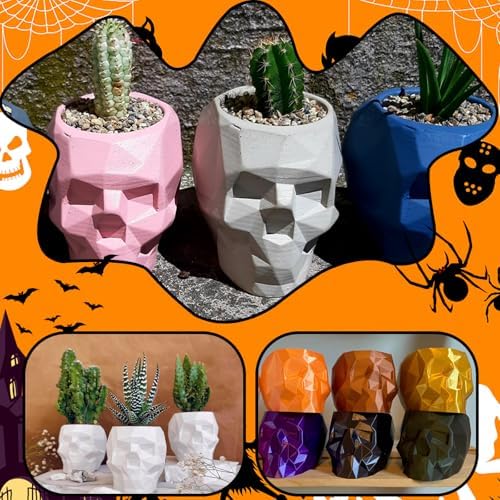 Skull Resin Mold, Diamond-Cut Surface Halloween Skull Head Mold
