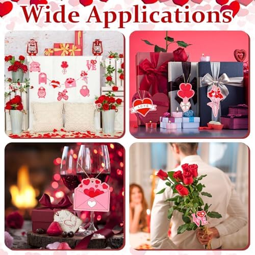 80PCS Wooden Heart Ornaments to Paint Valentine's Day Craft,10 Styles DIY Blank Unfinished Wood Heart Cutouts Ornament for Crafts Spring Tree Hanging Decorations Love