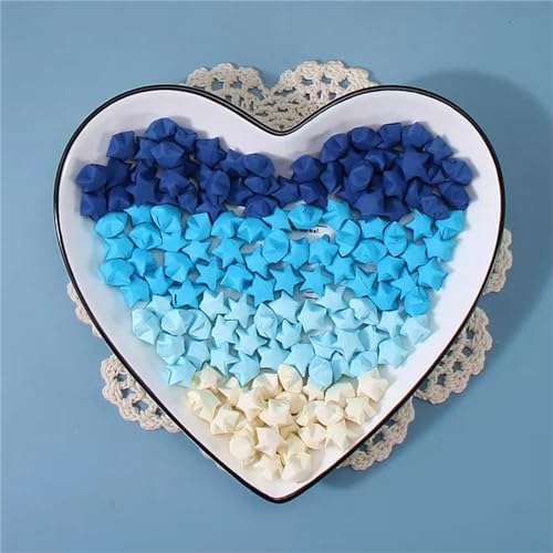 2160 Sheets Origami Star Paper 4 Blue Color Strips Double Sided Lucky Star Decoration Folding Paper for DIY Hand Art Supplies (blue-2160 sheets)