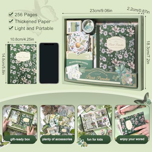 miikoul Vintage Scrapbooking Supplies Kit for Teen Girl Kid Women Diy Gift