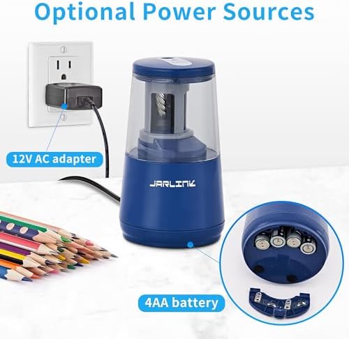 JARLINK Electric Pencil Sharpener, Heavy Duty Helical Blade, Auto Stop