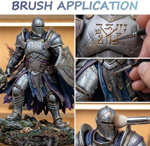 FansArriche Model Paint, 28 Colors with 2 Thinners, 8 Brushes & 2 Drybrush