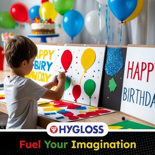 Hygloss Large Colored Poster Board 22x28-50 Assorted Standard Color Bulk Pack - Red, Yellow, Green, Blue, Black - 10 Pt. Thickness Poster Board Paper - Posterboard Multipack 22" x 28"