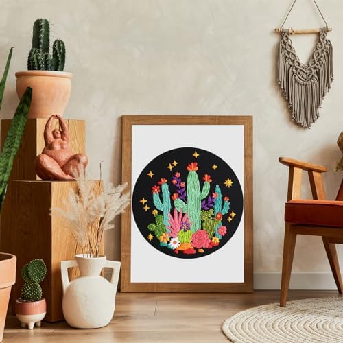Louise Maelys Cactus Embroidery Kit, Cross Stitch Kit for Beginner Adults