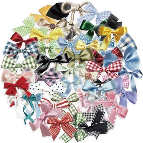 50pcs Transparent Colorful Bow Sticker, Vinyl Cute Aesthetic Bows Stickers for Water Bottle Scrapbook Laptop Luggage Skateboard,Waterproof Funny Trendy Decals for Teens Girls Women (Colourful)