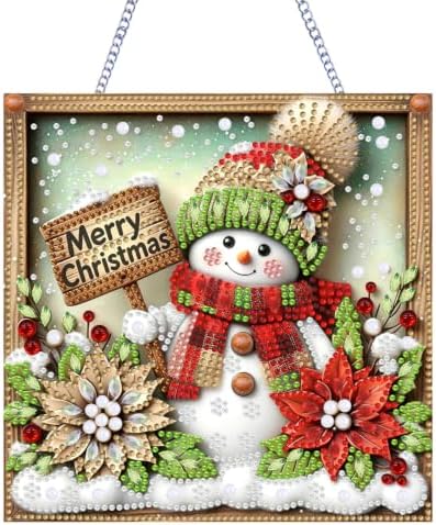 VeGuude Christmas Diamond Art Kits for Adults, DIY Acrylic Hanging Ornament