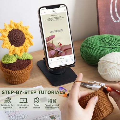 Crochet Kits for Adults Beginner Crochet Plant Kit with Video Tutorials, 6P