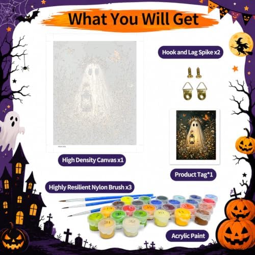 SUJINMEI Ghost Paint by Numbers Kit for Adults Without Frame 16X20 inch