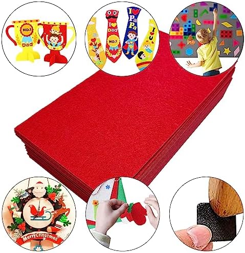 Jtnohx Self Adhesive Felt Sheets Adhesive Backed Felt Fabric Red 33Pcs