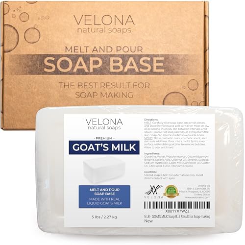 velona 5 lb - Goat Milk Soap Base, Melt & Pour, SLS/SLES Free