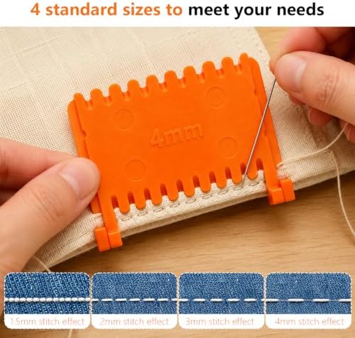 4Pcs Clip-On Sewing Ruler Set – 1.5mm/2mm/3mm/4mm for Edge Stitch Lock