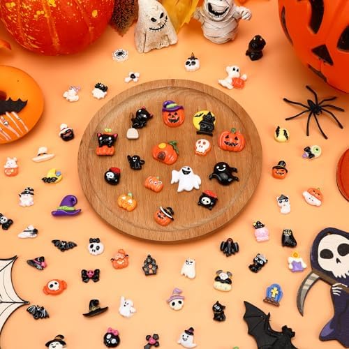 60Pcs Halloween Flatback Resin Charms for Slime Crafts Phone Cases