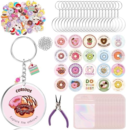 151Pcs Keychain Blanks Kit, DIY Keychain Making Kit With Clear Acrylic Blanks, Key Rings, Keychains Making Supplies