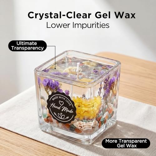 LumaCraft Clear Gel Wax Candle Making Kit – 2.2LB Transparent Jelly Wax with Boutique Fragrance Oils, Dyes, Glass Jars, Wicks & Decor Supplies, Luxury Complete DIY Starter Kit for Beginners & Adults