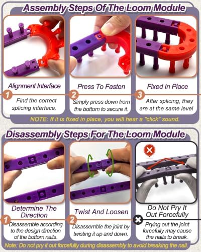 UCDRMA Adjustable Loom Knitting Kit, Up to 21 Different Sizes and Shapes Knitting Loom for Blankets/Scarves/Hats, Infinity Loom Crochet with 12 Yarn & Instructions, Flexible Yarn Loom for Beginners
