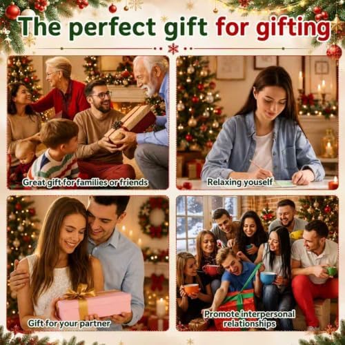 WULINHUAFA Christmas Paint by Numbers Adults Beginner 16x16 Inch | Bookstore Adult Paint by Number Kits, DIY Acrylic Oil Easy Painting by Numbers for Gifts Home Wall Decor Without Frame