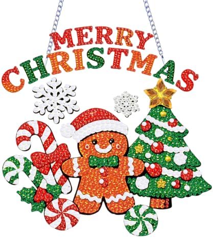 VeGuude Christmas Diamond Art Kits for Adults, DIY Acrylic Hanging Ornament