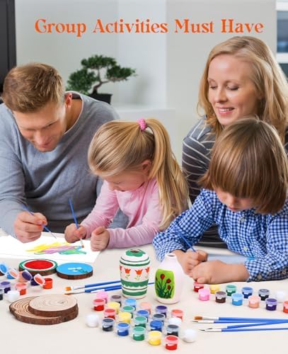 Yeeart 20 Pack Mini Acrylic Paint Set,12 Colors Acrylic Strips for Kids, 240 PCS Kids Paint Set Container Strips Storage, Craft Paint for Home Birthday Classroom Party Favors