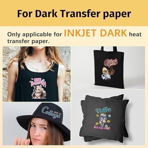 TransOurDream Heat Transfer Mask & Iron on Tape(30 Sheets, 8.5x11") - Iron-On Clear Positioning Film for Dark Transfer Paper & Printable HTV on Shirts