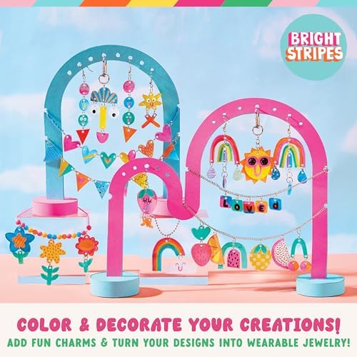 Bright Stripes Shrinkadoo Jewelry Making Kit for Kids and Teens, Ages 8+