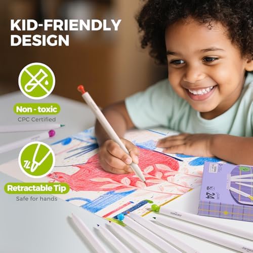 Jar Melo 24 Colors Mechanical Colored Pencils for Kids