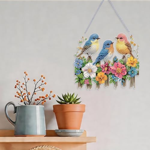 Koikify Bird Diamond Art Ornament for Adults, Hanging Diamond Painting Kit