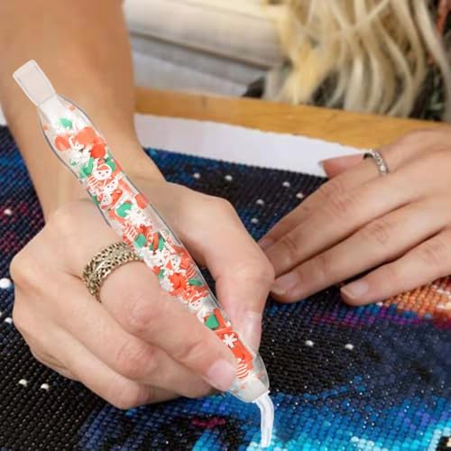 Praise V Do Christmas Diamond Painting Art Drill Pen Stylus,Gem Rhinestone Picker Tool Pen Kit Accessories Nail Art Embroidery with Glue Clays Tips