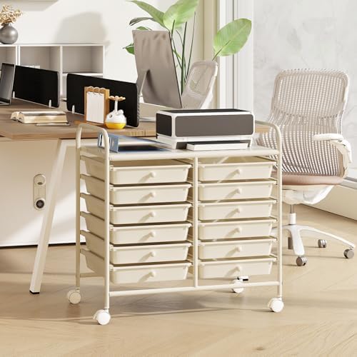 COSTWAY 12-Drawer Rolling Storage Cart, Utility Storage Organizer Cart