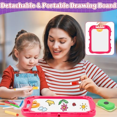 Easel for Kids,Double Sided Magnetic Drawing Painting Board | Toddler Art Easel Toys for 3 4 5 6 Year Old Girl Gifts for Birthday, Thanksgiving, Christmas & Holidays