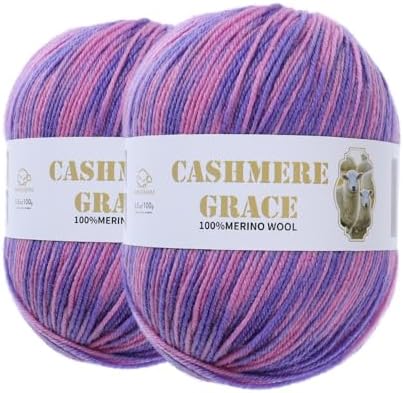 100% Pure Natural Merino Wool Yarn (4ply) - Each Ball 3.5 OZ/Approximately 320 Yards - Hand-Knitting/Crochet/Knitting - Soft and Non-irritating [2 Ball Set] (Mandala 07)
