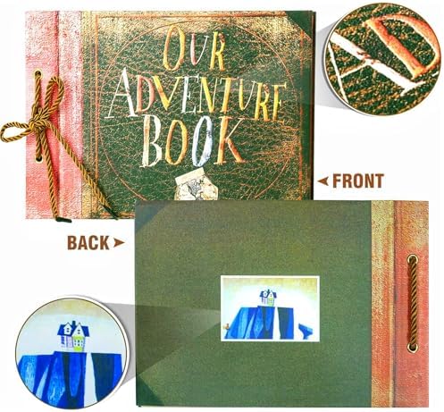 Handcrafted Adventure Book DIY Memory Scrapbook Diary | Flat-lay binding, blank pages for photos & tickets, scratch-proof cover, fits weddings, anniversaries & holiday gifts