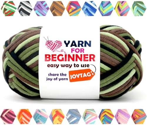 50g Rainbow Beginner Crochet Yarn for Crocheting and Knitting Multicolor Cotton Crochet Yarn for Beginners Easy Yarn for Beginners(Camouflage)