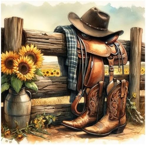 Lophomie Diamond Art Kits for Adults, 5D Western Diamond Painting Kits