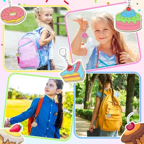 Trnayi 36 Pcs Dessert Unfinished Wood Keychain Color Your Own DIY Craft | Dessert Wooden Keychain, Color Your Own Unfinished Craft, Blank Wood Painting DIY Craft, for Summer Party Art Project