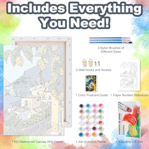 Lemon Tree Framed Paint by Numbers Kit for Adults Beginner 8x12 inch