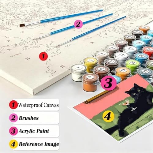 niurenmaoyi Scenery Paint by Numbers Kit for Adult Beginner,20X16in