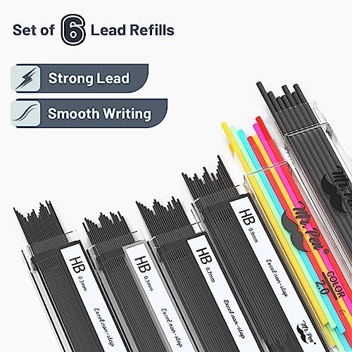 Mr. Pen- Metal Mechanical Pencil Set with Lead and Eraser Refills, 5 Sizes