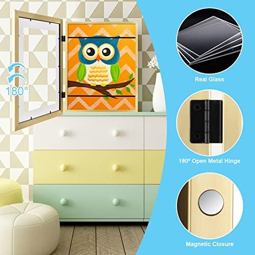 [2 Pack] Kids Art Frames, 10x12.5 Front Opening Kids Artwork Frames Changeable, Displays 8.5x11 With Mat and 10x12.5 Without Mat, Holds 50 Pcs, for 3D Picture, Crafts, Hanging Art, Portfolio Storage