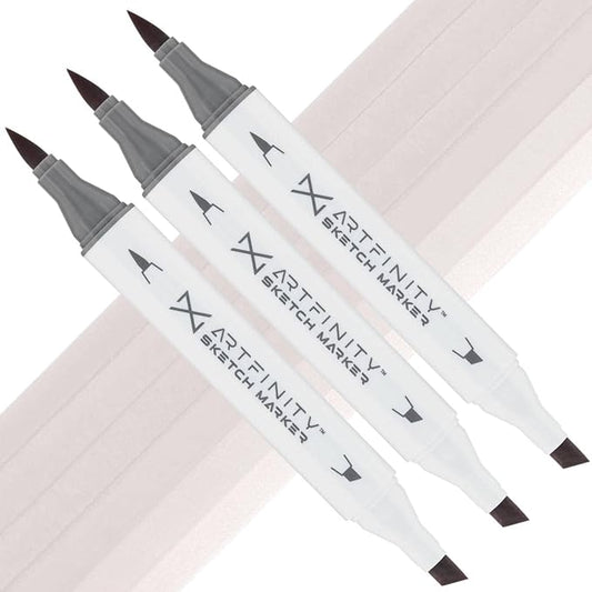 Artfinity Sketch Markers - Set of 3 - Ash Gray RV9-2, Vibrant, Professional, Dye-Based Alcohol Markers for Artists, Drawing, Travel, & More