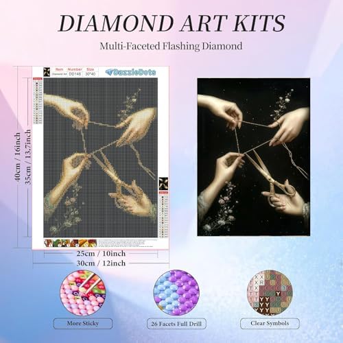 Halloween Diamond Art Kits for Adults Round Diamond Painting 12x16 Inch