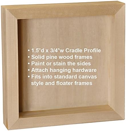 Ampersand Art Supply Unprimed Basswood Artist Panel, 1-1/2" Cradled Profile, 4"x4"
