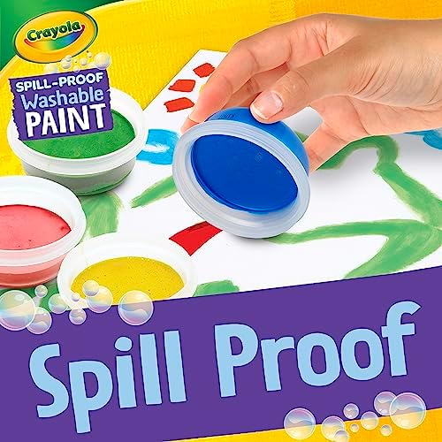 Crayola Spill Proof-Paint Set - Washable Paint for Kids, Includes Paint Brush & Paper, No Drip, Less Mess Arts & Crafts, Toddler Gift, Ages 3+ (Pack of 2)