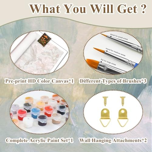Mushroom Paint by Number for Adults, Paint by Numbers Kit for Adults 16x20