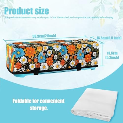 Binienty Vintage Hippie Flower Dust Cover Compatible with Cricut Maker 3, Anti Dirty Scrapbooking Die-Cut Machine Protective Covers with Storage Pocket,for Women