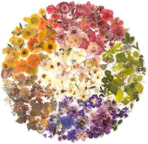 Maxleaf 270PCS Dried Pressed Flower Stickers Set for Scrapbook Supplies