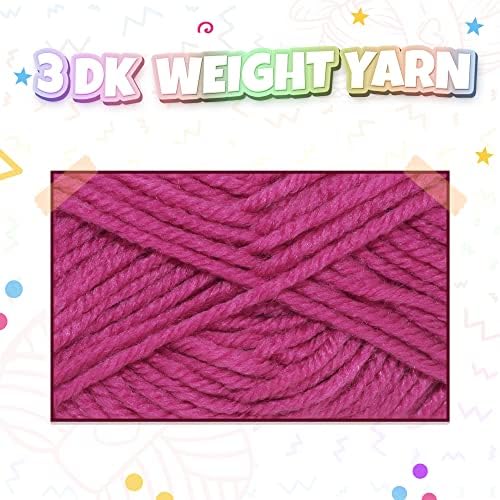 TYH Supplies 20 Mini Acrylic Yarn Skeins | 880 Yard Soft Yarn Medium Weight for Knitting, Crocheting and Craft Projects | 44 Yard Each Skein | Colorful Collection