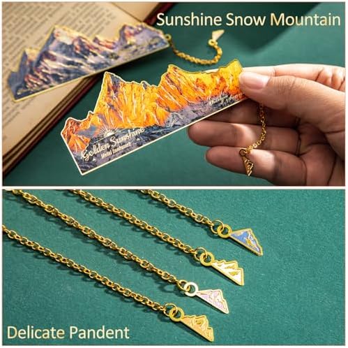 Vintage Bookmarks for Reading, 4 Pieces Sunshine Snow Mountain Book Marks, Gifts for Book Lovers, Bookmark for Women, Men, Teachers, Childern, Book Tracker Bookmarks Book Supplies