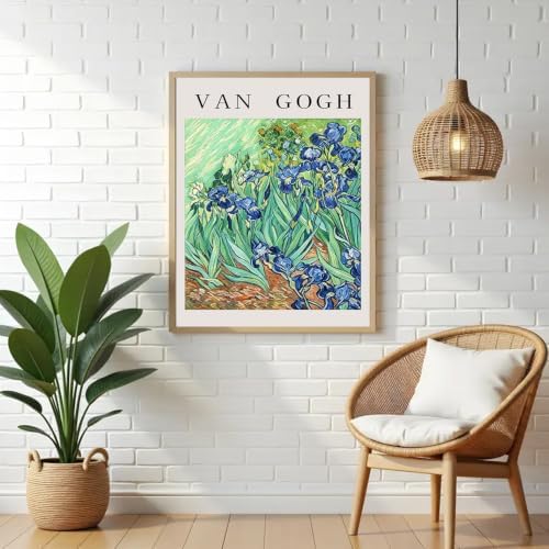 VeGuude Diamond Art Kits for Adults, Full Drill Van Gogh Irises Diamond Painting Kits for Beginners, DIY Full Rhinestone 5D Diamond dots (Gemstone Craft), Home Wall Decoration (12x16 inch)